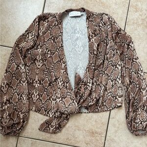 RESA Python Tie Front Blouse